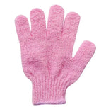 gants bain exfoliants doux microfibre violet rose jaune bleu vert