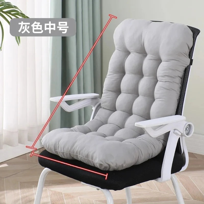 coussin chaise dossier soutien lombaire ergonomique confortable rubans fixation gris