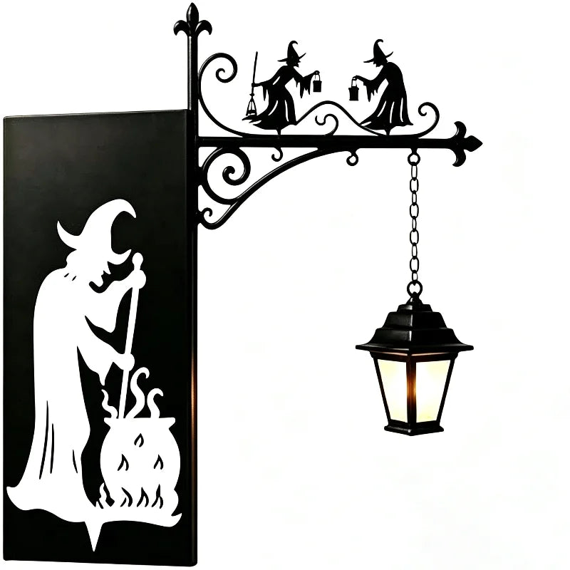 lumière suspension halloween fantôme araignée chauve souris citrouille sorcière gothique victorien métal ornement chambre