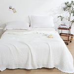 couverture coton pur plissée beige clair grande couverture lit douce maison