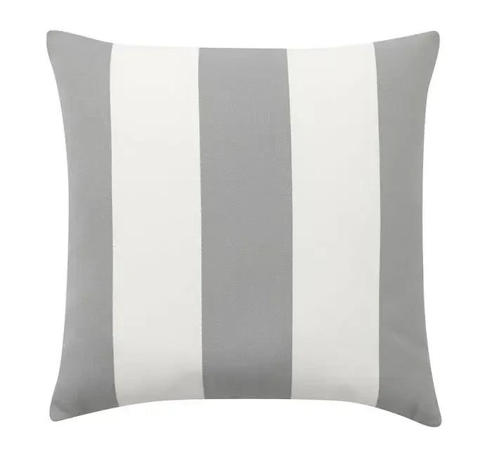 coussin géométrique velours motif rayures marin couleur bleu gris fixation dimension 45x45cm