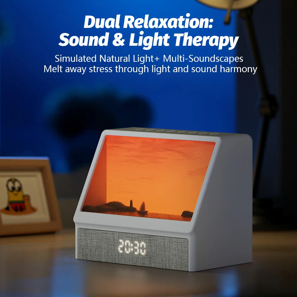 lampe d'éveil moderne sons apaisants télécommande câble usb blanc gris