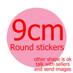 sticker personnalisable adhésif transparent moderne logo fruit flocon neige textes différentes couleurs jaune rose