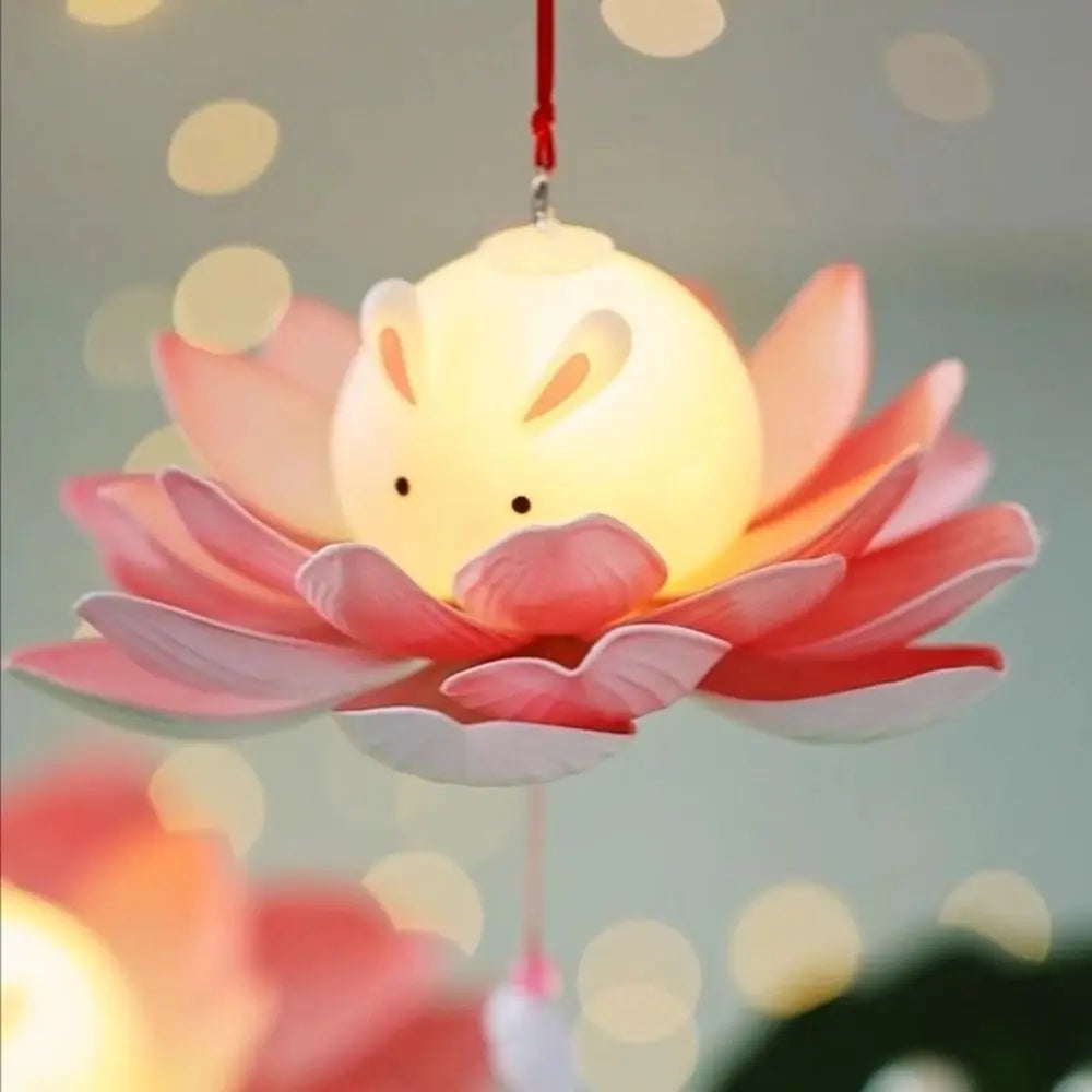 lampe suspendue fleur rose blanche lotus moderne enfantine pompon nouvelle année anniversaire chambre