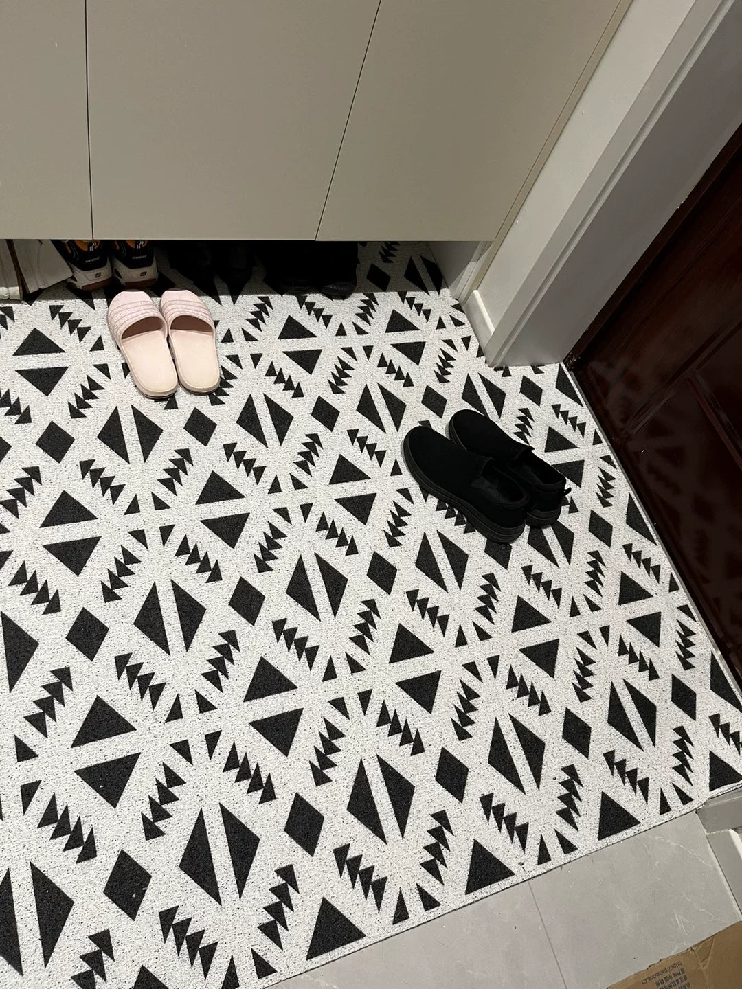 tapis sol intérieur extérieur antidérapant pvc moderne brosse boue motif imprimé