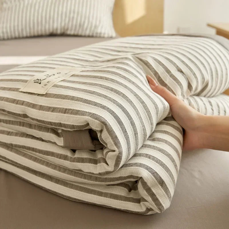 couvre lit gris clair rayures horizontales 100 coton moderne lavable été adulte chambre