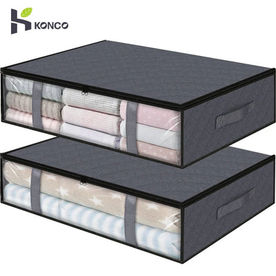 Sac de rangement sous lit pliable gris clair Ombre Interieur