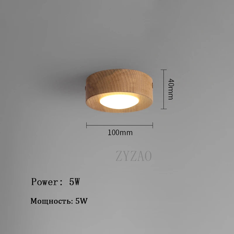 Spot LED moderne bois naturel finition brillante éclairage quotidien clips fixation