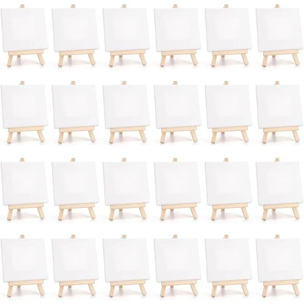 toiles peinture chevalets bois blanc miniatures artistiques set set 12 decoration mariage