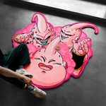 tapis anime dragon ball majin buu evolution rose blanc noir velours belge 6mm 100cm