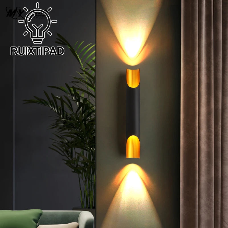 applique murale moderne noire lumières led deux modes fixation murale minimaliste éclairage chambre salon