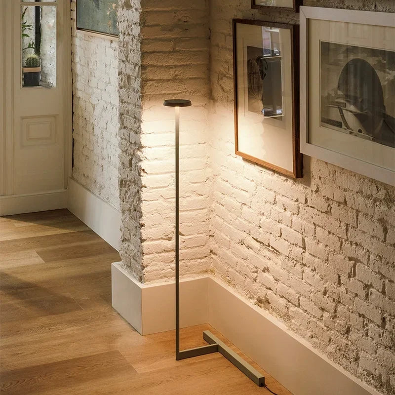 lampe pied moderne minimaliste gris rouge noir épurée LED salon chambre(toucher interrupteur)