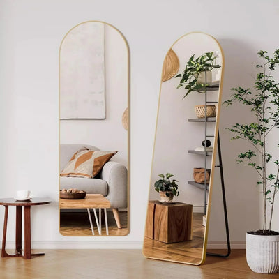 Grand miroir rectangulaire sur pied noir 162x53cm