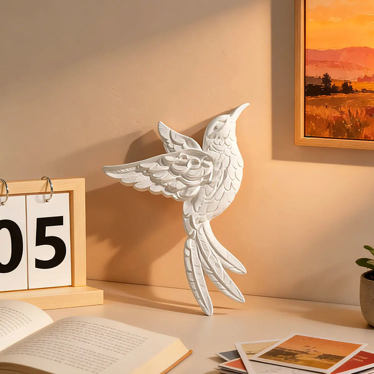 moule silicone oiseau stylisé décoration murale moderne ornement suspendu blanc opaque