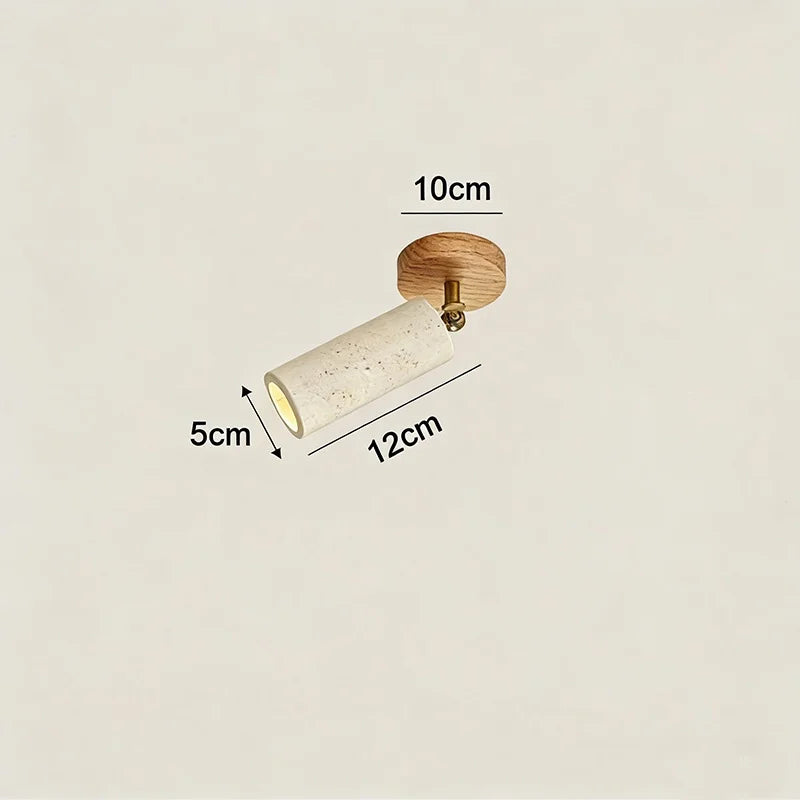 Spot mur moderne pierre abat jour travertin beige éclairage quotidien chambre cuisine