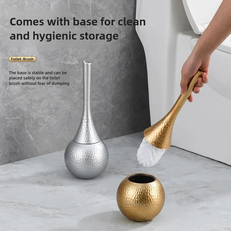 brosse wc or texture martelée base rangement embout flexible grip moderne