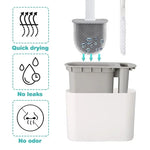 brosse wc adhésive support double adhésif poils doux moderne salle bain blanc