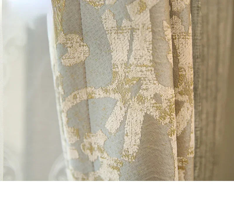 rideaux décoratifs opaques voilage transparent motifs floraux classiques gris beige doré tulle polyester coton