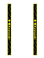 pad pédale personnalisé noir jaune logo kawasaki motifs géométriques sportif antidérapant surf thuyềnvangstakmat