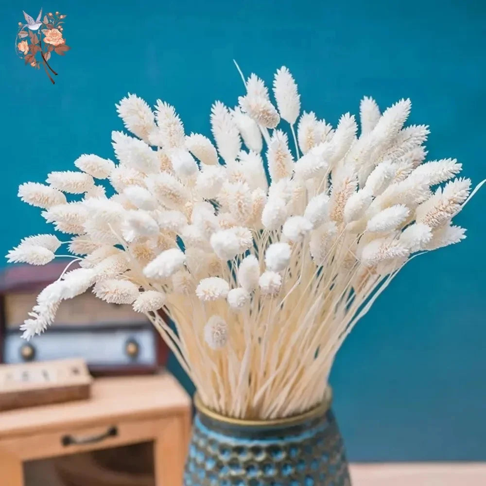 fleurs séchées naturelles bouquet blanc jaune vert rose bleu vases décoration maison mariage anniversaire