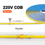 ruban led cob jaune bleu 3000k 4000k 6000k 240leds adhésif moderne chambre