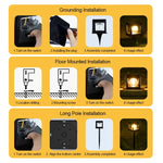 lampe solaire ip65 led étanche contemporaine noire base autoinstallableextérieur jardin