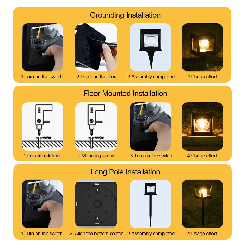 lampe solaire ip65 led étanche contemporaine noire base autoinstallableextérieur jardin