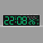 horloge numérique moderne écran led noir blanc vert bleu affichage température usb alarmes luminosité