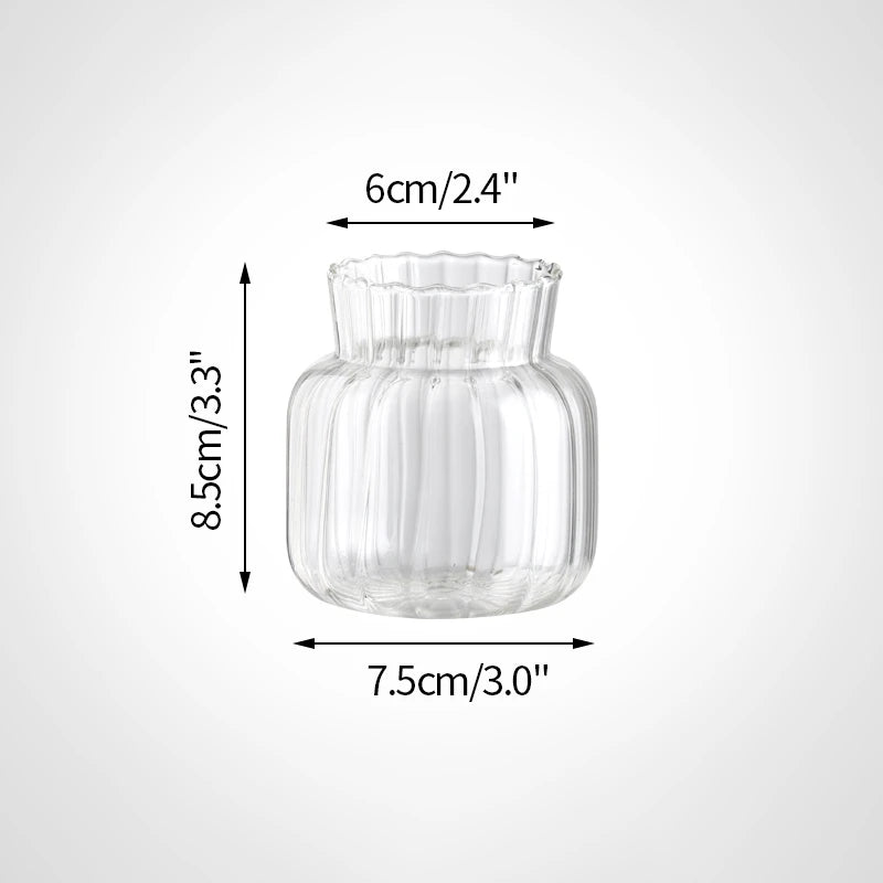 vases transparents moderne rayures verticales fleurs artificielles minimaliste verre deco table salon