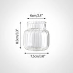 vases transparents moderne rayures verticales fleurs artificielles minimaliste verre deco table salon