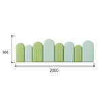 tête lit moderne motif feuilles verte gris chambre enfant décoration bois acajou ornemental intérieur