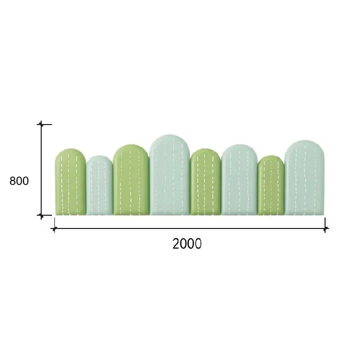 tête lit moderne motif feuilles verte gris chambre enfant décoration bois acajou ornemental intérieur
