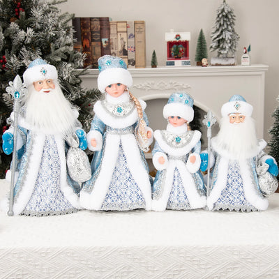Figurine Père Noël décoration Noël 40 cm couleur saphir profond
