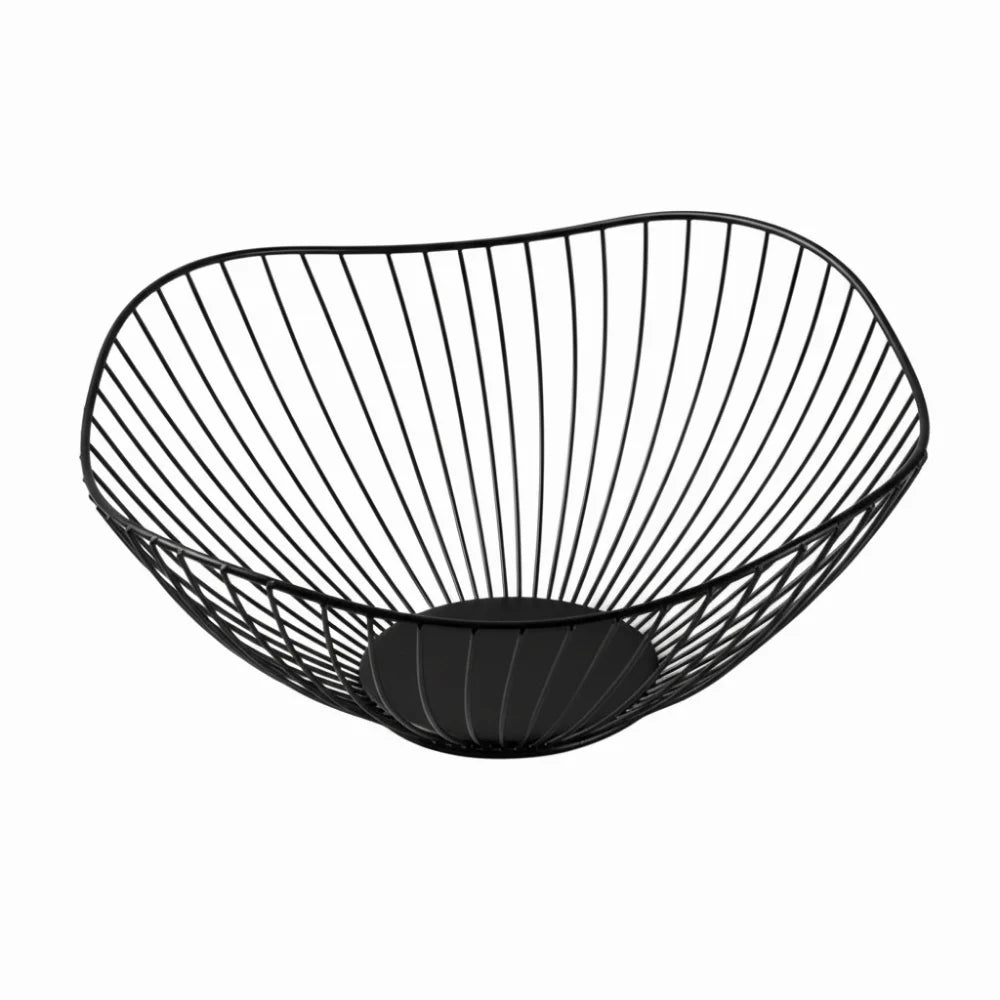 paniers fruits métal noir doré maille géométrique contemporains maison salon