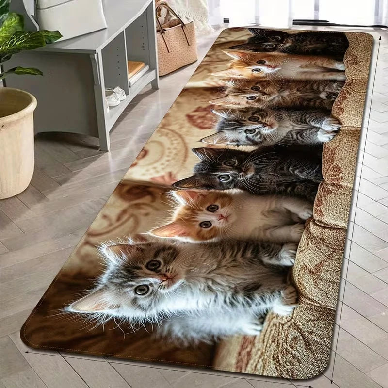 tapis moderne chatons multicolore adhésif salon chambre prière 40x60cm 50x80cm 40x120cm 50x150cm