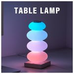 lampe table moderne bleu rose blanc toucher rgb changement couleur chambre coucher