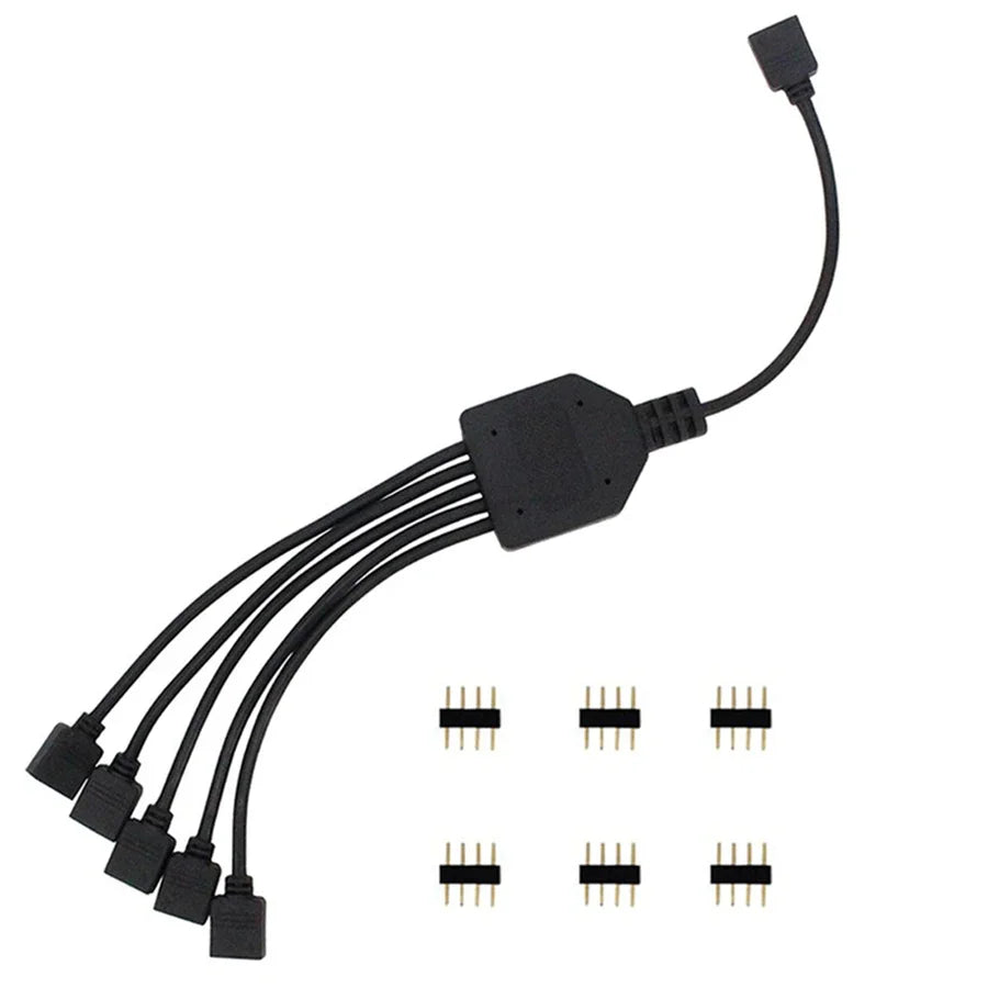 connecteur câble led rgb noir 24v 3528 3014 5050 5730 cee ans