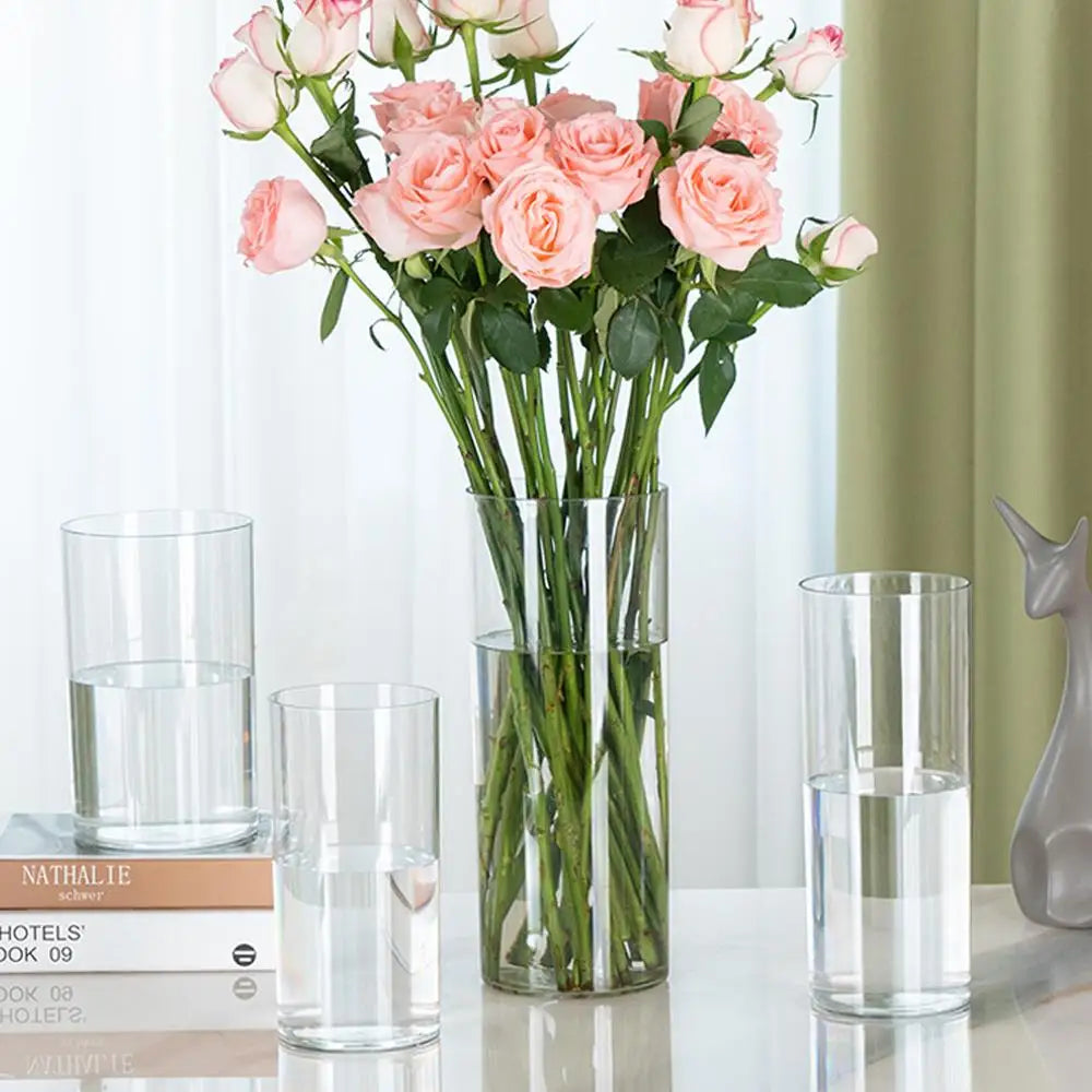 vases transparents modernes plastique inébranlables grandes tailles fleurs artificielles hydroponie