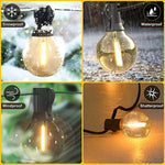 guirlande lumineuse solaire led transparente moderne 10m 21 ampoules clips extérieure jardin fête noël