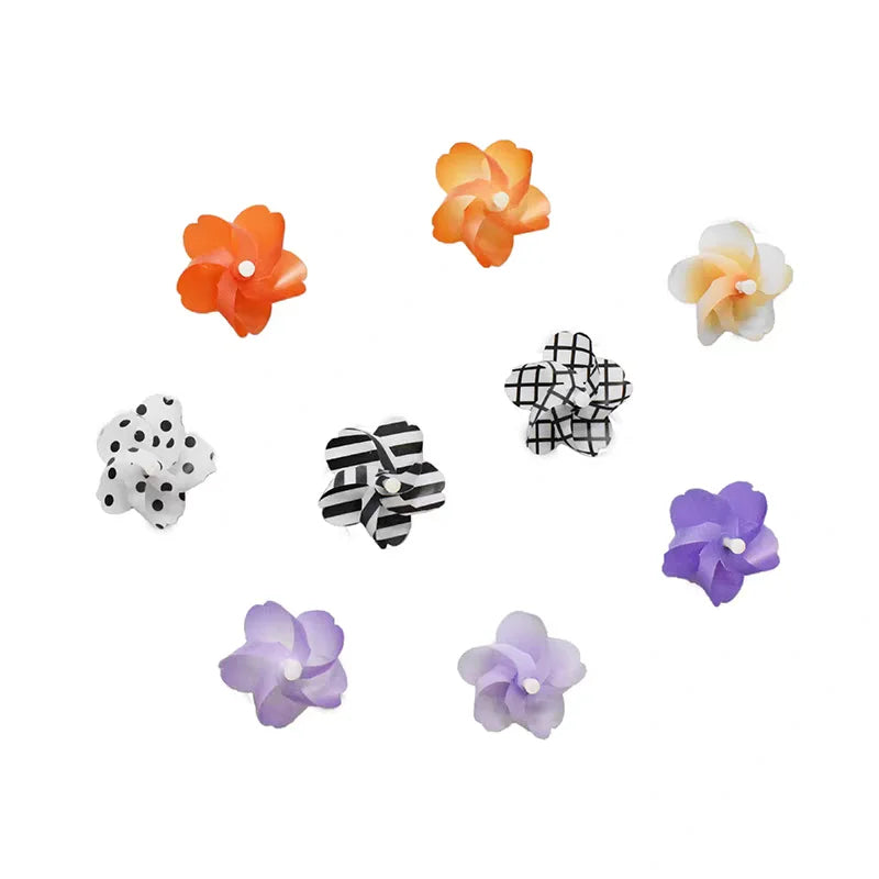 aimants décoratifs fleurs bleu rose vert aimants origami géométriques points noirs