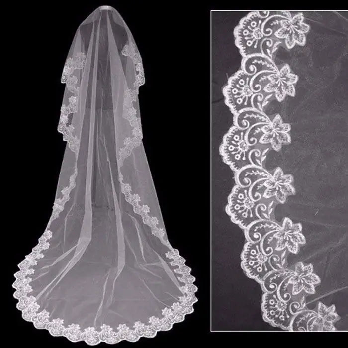 voile mariée blanc dentelle florale transparent classique polyester microfibre bouquet fleurs peigne classic erotique