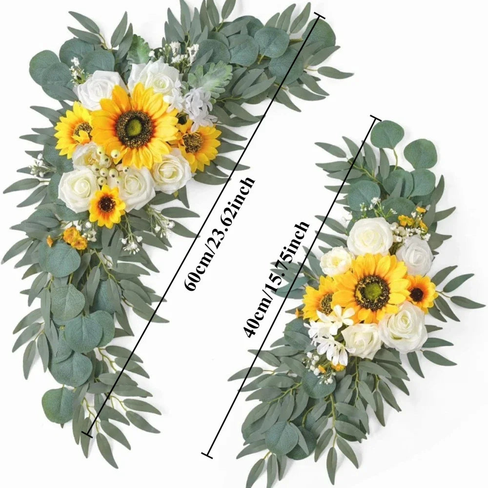 guirlande florale artificielle romantique mariage extérieur decoration maison rose blanc vert