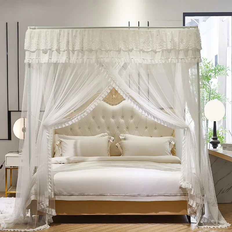 moustiquaire lit dentelle blanche rideau lit classique transparent chambre adulte