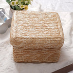 paniers rangement tissage spirale rustique couleur naturelle boîte rangement réutilisable respectueux environnement différents