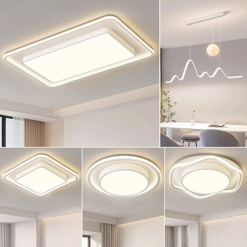 lampe moderne led télécommande blanc 103x63cm 46x46cm dia46cm dimmable aluminium