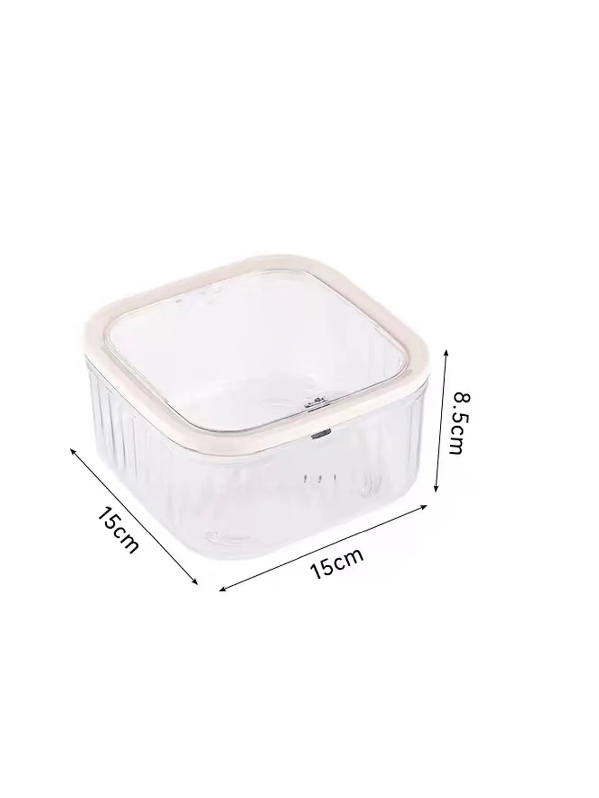 boîte rangement transparente moderne ridge verticale poignée clips cheveux 15cm 15cm 8.5cm