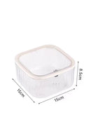 boîte rangement transparente moderne ridge verticale poignée clips cheveux 15cm 15cm 8.5cm