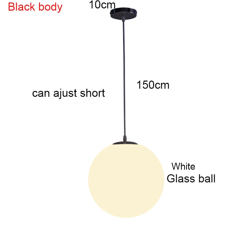 suspension lumineuse moderne globe blanc verre opale pendentif cristal 15cm 20cm 25cm 30cm 40cm
