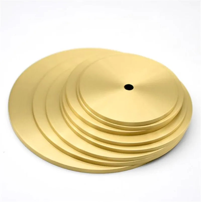disques métalliques dorés lisses brillants modernes accessoires éclairage diy abat jour fixations invisibles trou