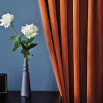 rideau velours orange moderne opaque uni salon chambre décoration intérieure